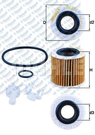 MAHLE OX416D2 Yag Filtresi Corolla 1.33 08> Auris 1.33 08> Yaris 1.33 08>
